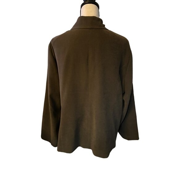 Norm Thompson Microsuede Jacket Brown Microsuede Zip Up Lined Vintage Size 2X - Picture 4 of 8